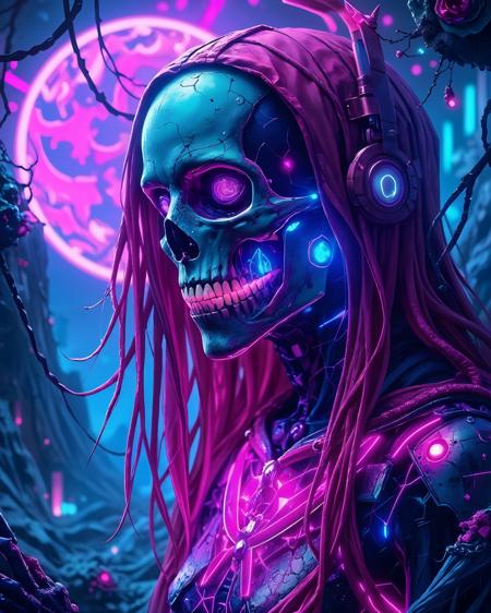 HorrorTech Dark Style Cyber Undead LORA, SD-SDXL, Neuro tech Neopunk NeonGlow Style V1