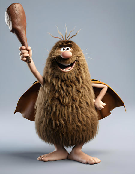 <lora:Captain_Caveman:1>high quality, ultra realistic photo of captain caveman, depicted as a real person, wearing his cape, holding his club, waving with the other hand, facing camera