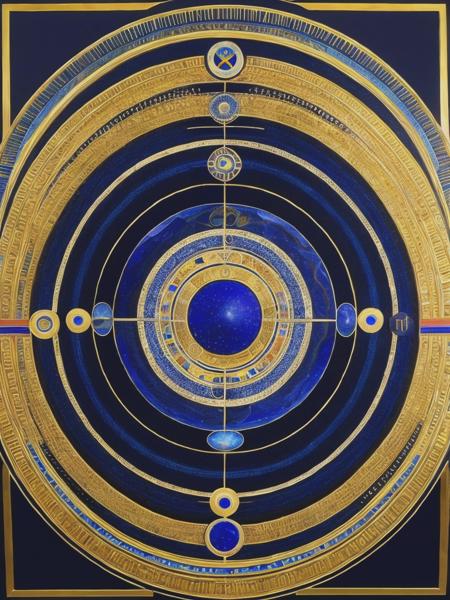 <lyco:PaulLaffoley:1.0> The spirit of connection, lapis lazuli, gold, mystical, magical, shamanic, style of paul laffoley