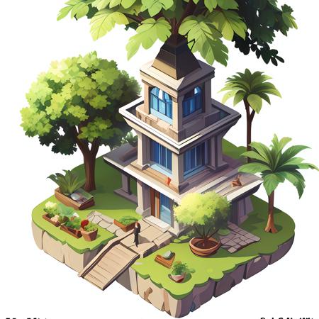 (masterpiece, top quality, best quality, official art, beautiful and aesthetic:1.2),(8k, best quality, masterpiece:1.2),CGgame building nsw, no humans, tree, (white background:1.4), plant, paper, (simple background:1.4), book, potted plant, isometry, outdoor, stairs<lora:CGgame building nsw:1>