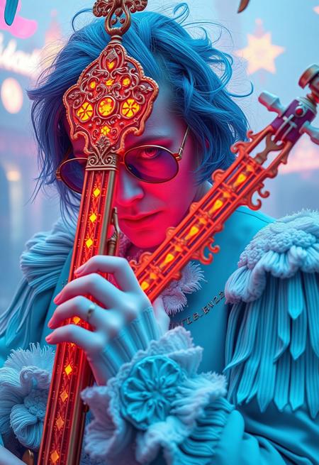"((Color rush)),  octocore, rococo punk, petrol colored, mucical instrument , illusion,  limitless, pale, chaotic, mucical notes , ultra detailed, cinematic  "

