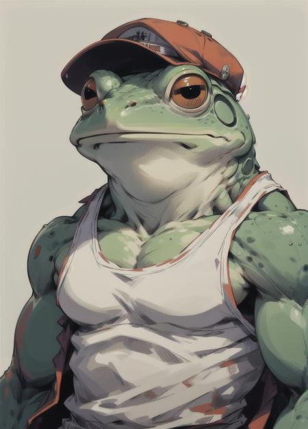 anthropomorphic_frog frog tanktop colored_skin