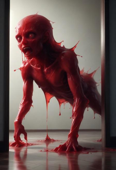 <lora:detailed_notrigger:.4>,  <lora:Blood for the Blood God:1>,A dark shadow creature crawling from a cracked mirror dripping with blood, the glass soaked and pooling red beneath it, reflections writhing in pain, Blood for the Blood God, God, Horror, Digital Art