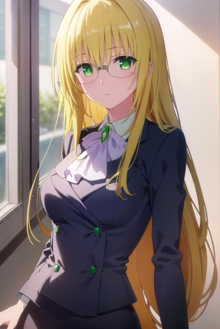 tearjulunatique, <lora:tearju lunatique darkness-lora-nochekaiser:1>,
tearju lunatique, long hair, blonde hair, (green eyes:1.5), sidelocks, glasses,
BREAK shirt, collared shirt, white shirt, suit, formal suit, long sleeves, ascot, white ascot, gemstone, green gemstone, skirt, pencil skirt,
BREAK indoors, classroom,
BREAK looking at viewer, (cowboy shot:1.5),
BREAK <lyco:GoodHands-beta2:1>, (masterpiece:1.2), best quality, high resolution, unity 8k wallpaper, (illustration:0.8), (beautiful detailed eyes:1.6), extremely detailed face, perfect lighting, extremely detailed CG, (perfect hands, perfect anatomy),