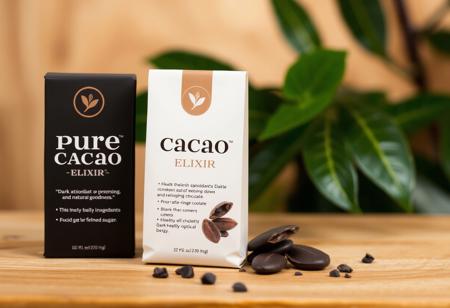 Wellness & Health Focused:
 * Name:  "Pure Cacao" or "Cacao Elixir"
 * Concept:  Highlight the health benefits of dark chocolate, emphasizing its high antioxidant content and natural goodness.  Focus on using minimal ingredients and avoiding refined sugar.
 * Packaging:  Clean and minimalist packaging, emphasizing the natural and healthy aspects of the chocolate.  Include information about the cacao's nutritional benefits.
 * Target Audience:  Health-conscious consumers who are looking for a guilt-free indulgence.
Apply 60-30-10 rule: 60% Primary: Austere Black, Deep Brown 30 % Secondary: Warm Wood, Natural Beige 10% Accent: Muted Earth Tones, Dark Greens, Textured Greys