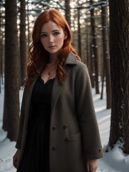 (rcnz_style_v3:1.4), close up of a european woman, ginger hair, winter forest, natural skin texture, 24mm, 4k textures, soft cinematic light, RAW photo, photorealism, photorealistic, intricate, elegant, highly detailed, sharp focus, ((((cinematic look)))), soothing tones, insane details, intricate details, hyperdetailed, low contrast, soft cinematic light, dim colors, exposure blend, hdr, faded