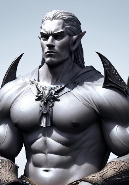 a man, sfw, <lora:Snow_Elves-Male:0.8>, Snow_Elves-Male, solo, armor, sitting, portrait,, Heroic, muscular, strong, ripped, chiseled, Adonis-like, powerful, sculpted, Inverted triangle body shape, (masterpiece, best quality, absurdres, detailed, ultra-detailed:1.3), charming, (trending on CGSociety, trending on pixiv, contest winner:1.3)