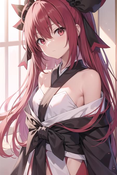 kotoriitsuka, <lora:kotoriitsuka-lora-nochekaiser:1>,
kotori itsuka, long hair, (red eyes:1.5), red hair, ahoge, (flat chest:1.2),
BREAK black bow, black footwear, black sash, bow, footwear bow, hair bow, hair down, horns, japanese clothes, kimono, long sleeves, obi, off shoulder, pink bow, pink sash, sandals, sash, sidelocks, tabi, tachi-e, white kimono, wide sleeves,
BREAK looking at viewer,
BREAK indoors, classroom,
BREAK <lyco:GoodHands-beta2:1>, (masterpiece:1.2), best quality, high resolution, unity 8k wallpaper, (illustration:0.8), (beautiful detailed eyes:1.6), extremely detailed face, perfect lighting, extremely detailed CG, (perfect hands, perfect anatomy),