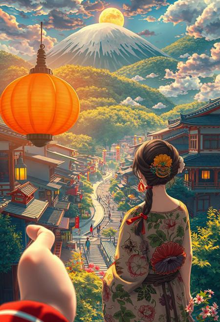 japanese city beautiful  landscape, noon, woman, very intricate, very detailed, sharp, bright, colorful, <lora:Hand v2:0.5> <lora:Anti-Blur:1><lora:Insane Detail Slider:0.25>  <lora:flux.1_lora_flyway_Epic-detail_v2:0.3> <lora:fluxenhancer:0.25> <lora:ROWER:0.6> <lora:flux-charmer-v1-1:0.4> <lora:Vibrantly_Sharp_style_v.5:0.3> <lora:realanime:0.8>
