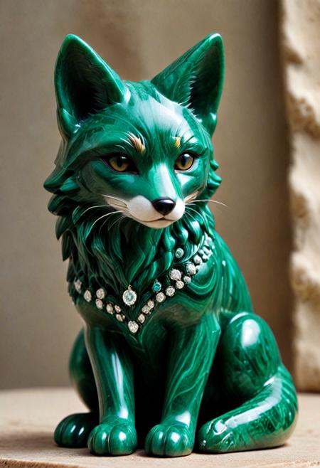 malachite_style, marble, , diamonds, ,  sharp outlines, high contrast, masterpiece, detailed, intricate, ornamental, elegant, safe rating, very awa,  detailed background,  , fox,   <lora:spo_sdxl_10ep_4k-data_lora_webui> <lora:dmd2_sdxl_4step_lora_fp16> <lora:sd_xl_dpo_lora_v1> <lora:Malachite_Style_SDXL> <lora:MJ52_v2.0> <lora:Challenge_Winnifier>  <lora:tcd_weights>