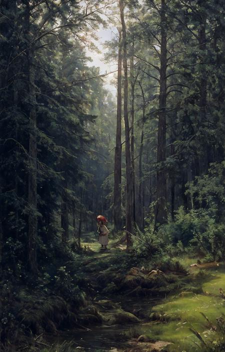 <lora:SHISHKIN(LANDSCAPE)_V1.2-000001:0.8>, best quality, forest, sunset, sunlight, path, 1girl:1.4, humans: 1.4