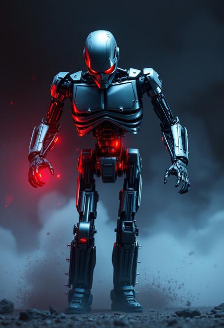 imagine a terminator kind robot trying to beat a human being and human is injured