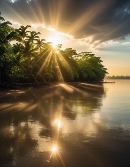 landscape of Belém Brazil, (RAW, analog, Nikon Z 85mm, award winning glamour photograph, ((best quality)), ((masterpiece)), ((realistic)), radiant light rays, highres, high detail, sharp focus, smooth, aesthetic, extremely detailed