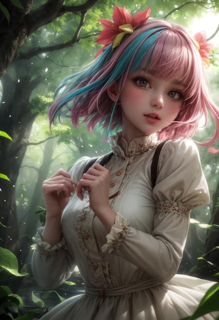 girl in a forest with floating flowers, river, puffy, puffy cheeks, cute,
vibrant colors, colorful art style,
soft lighting, soft shadows, detailed textures, dynamic lighting,
nice hands, perfect hands,
<lyco:GoodHands-beta2:1.0>
<lora:add_detail:1>