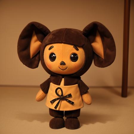 brown plush toy, animal (big round ears:1.3), masterpiece, best quality, dslr, intricate details,  <lora:Cheburashka:0.55>, samurai dress