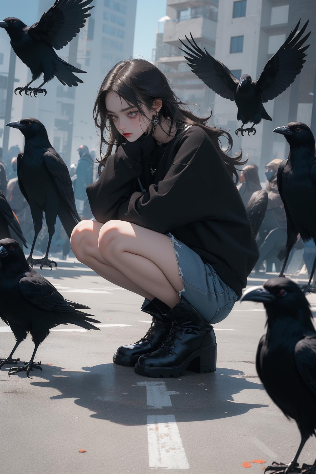 鸦雀无声crow image by woshimadai