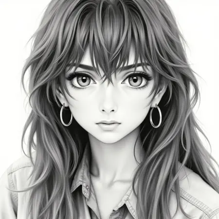 Beautiful Dark Haired Woman - AI Generated
