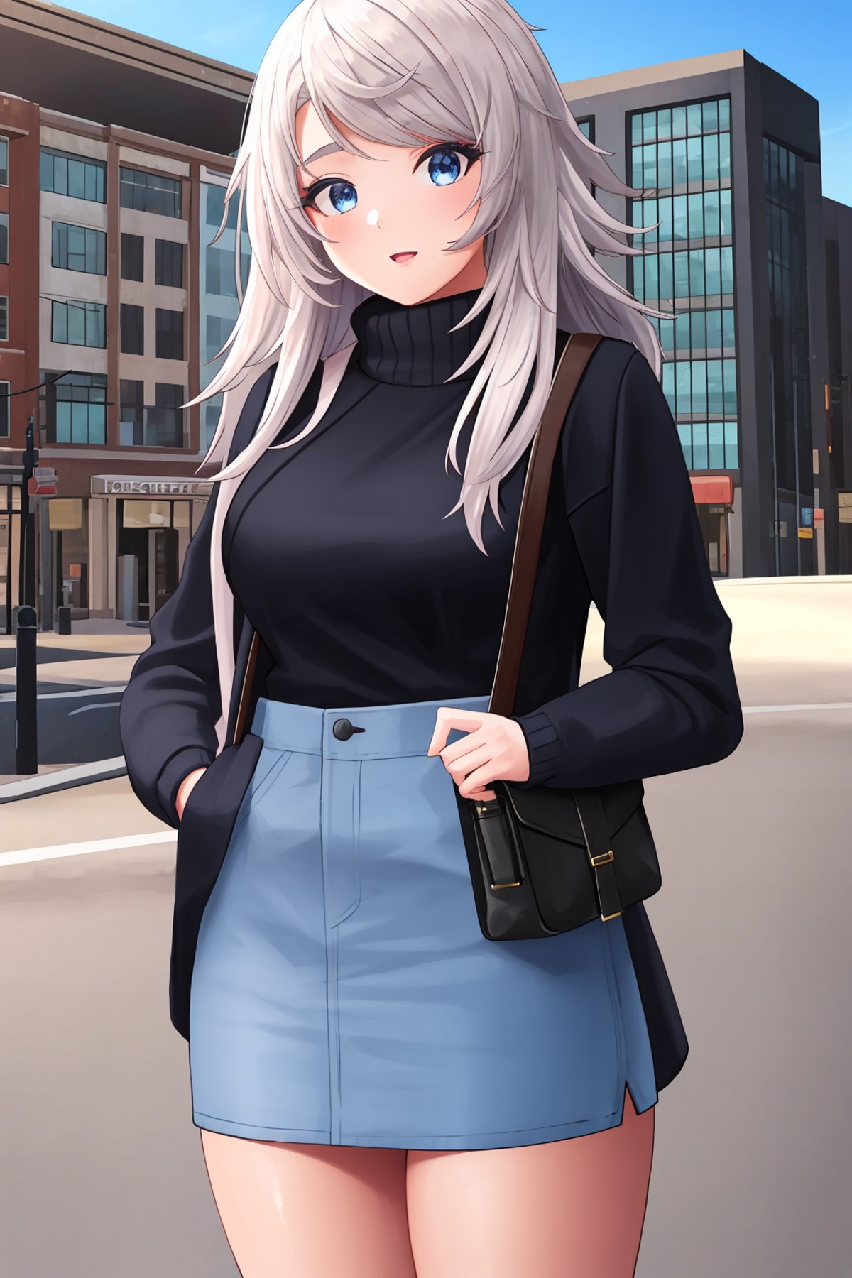 1girl,<lora:Poli:0.6>, sweater,casual outfit,city style,(best quality, high quality, high resolution), ultra-detailed, hig...