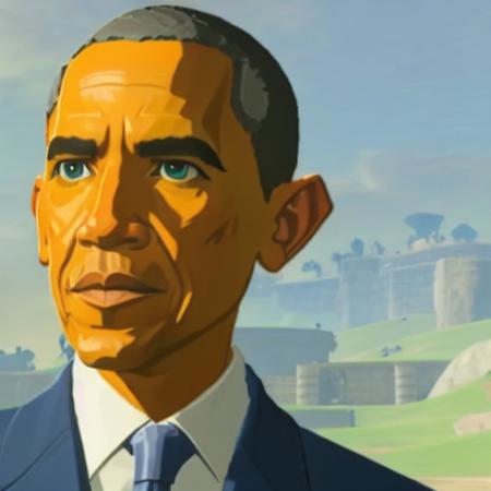 portrait of obama in botw style