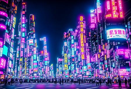 The neon city of future tokyo, night, cyberpunk ambience, intricate, best quality, epic lighting,