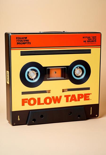 Giant 8-track tape, follow negative prompts