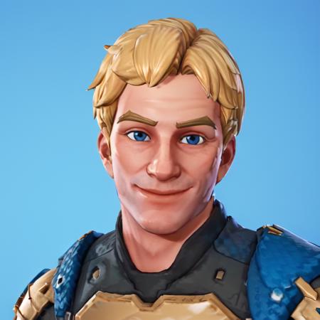 <lyco:HomelanderV1:0.86> , <lora:FortSketcherAlpha:0.8>, 1boy, portrait, blonde hair, blue eyes, pupil, fortnite, blue background, h0mel@nder, smile, evil smile