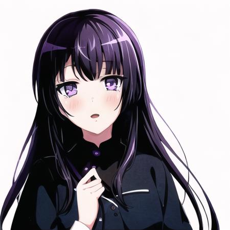 1girl, purple eyes, black_hair, masterpiece, best_quality, masterpiece, best quality,