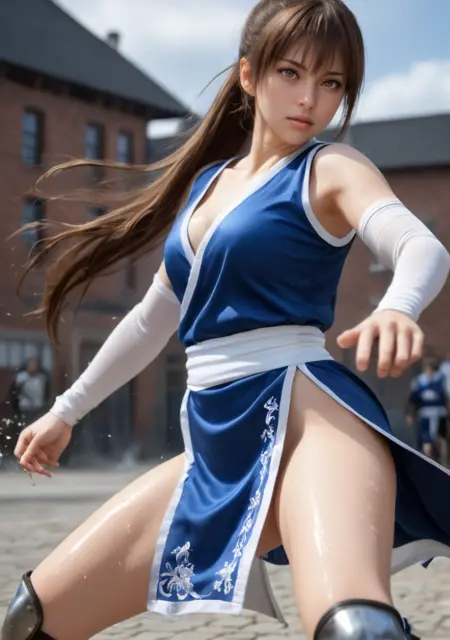 Nukenin kunoichi in slit curtain dress