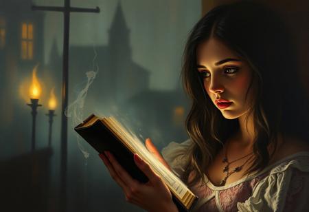 In the shadowy streets of Providence, a struggling artist named Clara discovers a hidden talent for capturing the essence of the supernatural in her paintings. One evening, while wandering the dim alleys, she stumbles upon an ancient tome in a forgotten bookstore. The book whispers secrets of long-lost spirits, promising vivid dreams and visions in exchange for her soul's essence.
As Clara immerses herself in her work, her paintings come to life, revealing eerie scenes of the town’s dark past. The spirits she conjures beg for release from their torment, but each stroke of her brush draws her deeper into their world. Clara begins to lose her grip on reality, haunted by the very entities she sought to portray.
In a climactic twist, Clara realizes the book isn’t a gateway; it’s a prison for trapped souls. To save herself and the spirits, she must destroy her most powerful painting—a canvas that binds them to their suffering. With sacrifice and resolution, Clara learns the true cost of creation, turning her art into an instrument of liberation rather than a tool of entrapment.