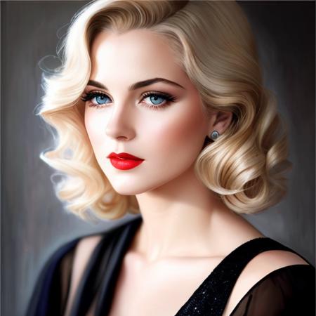 beautiful blonde woman , 1930s clothes, noir movie, noir style, noir color palette, beautiful masterpice artwork,  photorealistic painting art, High Detail, Sharp focus, dramatic,  professional majestic oil painting, full shot body photo of the most beautiful artwork in the world, modelshoot style, sharp image