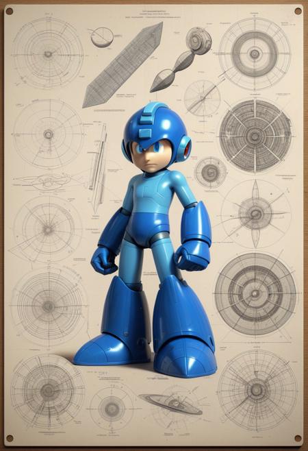 A masterpiece of sci-fi style created by the collaboration of Leonardo da vinci. The main objects are sliced at intervals along a diagonal, with each interval featuring Megaman,the remaining materials are those that the main object would originally have, The overall mood should be one of a Dissection of a Scientific Research. It's like something in the style of science fiction.Rockmegamen,HD32K, hyperdetailed, best quality, aidmaMJ6.1.