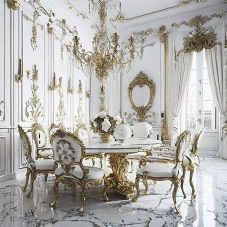 <lyco:baroque_interior_design:1.0> baroque interior design, white and gold