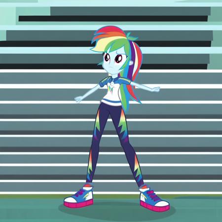 EQG Dash Pink eyes Rainbow hair blue skin