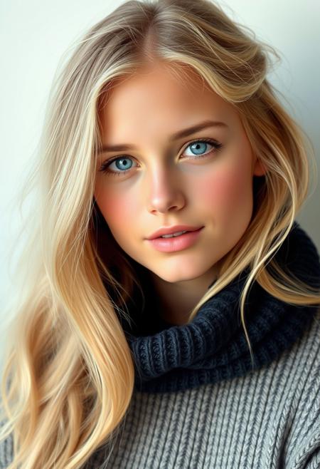 The most beautiful blonde girl of the World. Portrait.