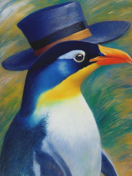 <lyco:Pierre-AugusteRenoir:1.0> A penguin in the style of Pierre-Auguste Renoir