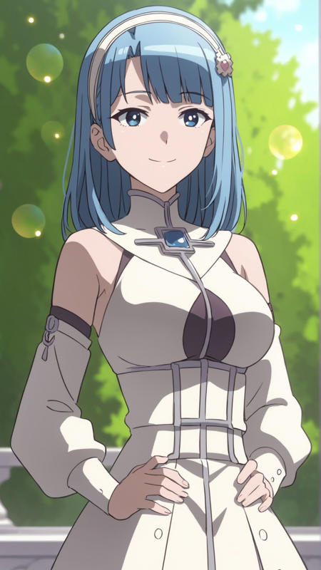 medhi_airi medhi_airi, an anime girl,  1girl, solo, long hair, breasts, looking at viewer, smile, open mouth, blue eyes, large breasts, blue hair, detached sleeves, maid, maid headdress medhi_airi, an anime girl,  1girl, solo, long hair, breasts, smile, large breasts, blue hair, swimsuit, closed eyes, one-piece swimsuit, school swimsuit, competition school swimsuit medhi_airi, an anime girl,  1girl, solo, long hair, breasts, looking at viewer, smile, bangs, blue eyes, long sleeves, dress, closed mouth, blue hair, hairband, detached sleeves, white dress