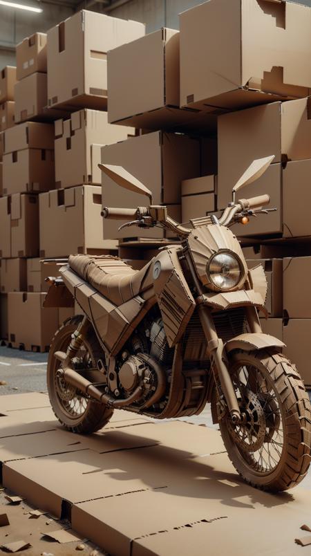 <lora:CardboardStyle:1> CardboardStyle  motorbike, simple, basic, corrugated, cardboard, texture, crafts, (Masterpiece:1.3) (best quality:1.2) (high quality:1.1)