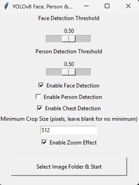 Automatic Training Image Crop (Face/Chest/Person)