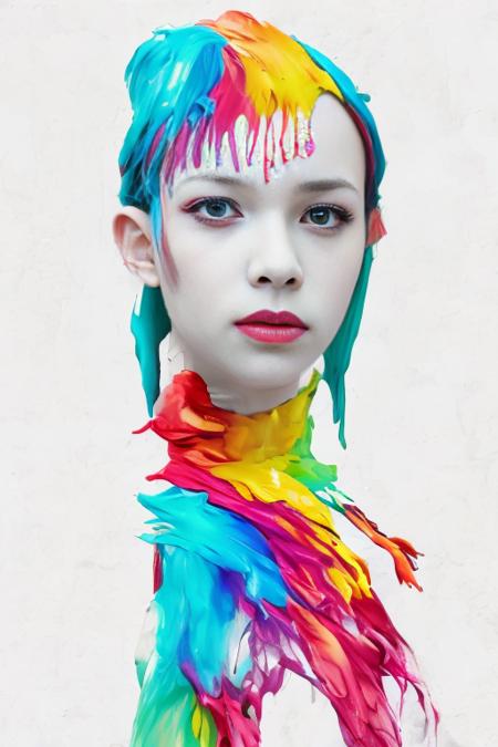 (((1boy, realistic, looking aside, colorful hair, blue eyes, closed mouth))),r4i5b0w, <lora:r4i5b0w-RV-000014:1> , best quality, ultra high res