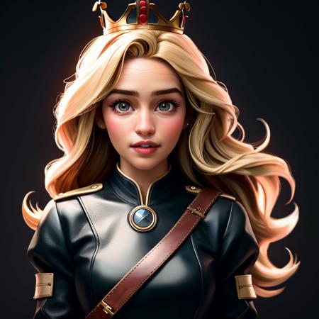 Realistic photo of a beautiful 3m1l14c-v2 woman, 1girl, solo, breasts, long hair, blonde hair, viking worrior uniform, crown, leather and iron,  upper body, teeth, lips, traditional media, realistic, soft lighting, professional Photography, Photorealistic, detailed, RAW, analog, sharp focus, 8k, HD, DSLR, high quality, Fujifilm XT3, film grain, award winning, masterpiece<lora:3m1l14c-v2:1.0>