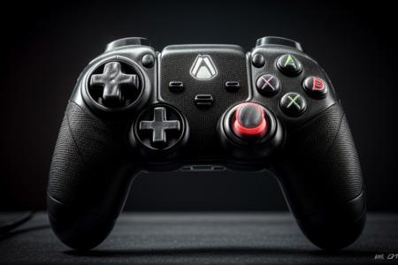 masterpiece, best quality, 8K, HDR, absurdres, intricate details, ciTron Legacy, photo of futuristic controller, neon details, controller, blurry background