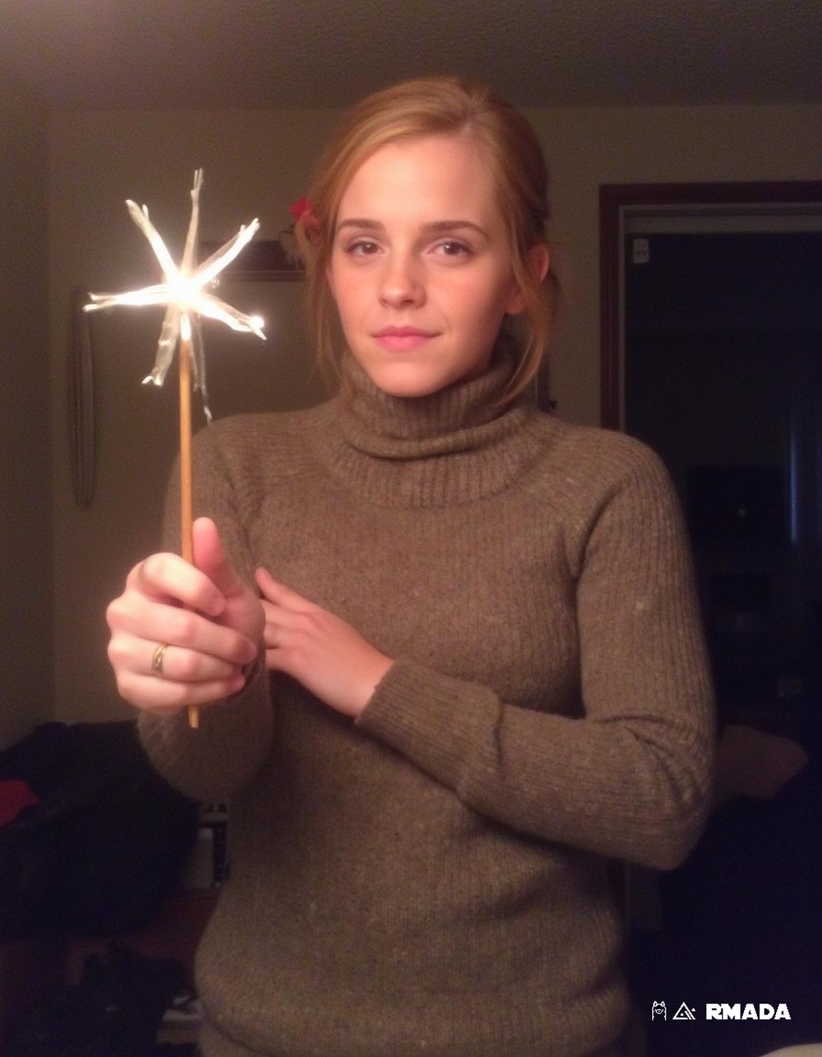 Boring Snapchat photo of :a young woman showing her magic wand. , circa 2014