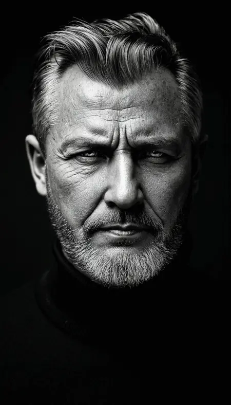 Flux | Dramatic Portrait | B&W | LoRA