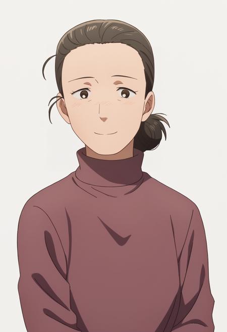 yukiko, mature female, hairbun, sweater, long hair