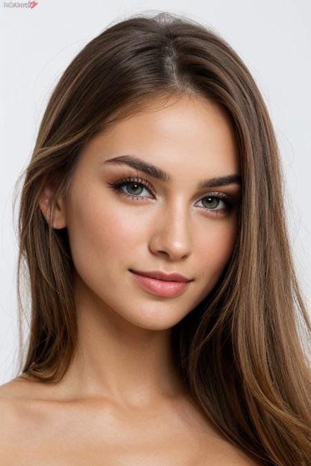 (inspired by  british model:1.3), (inspired by PLAYBOY STYLE:1.2),close up shot , ,zoom in on body,bra peek, 1girl, breasts, solo, cleavage, large breasts, long hair, blue eyes, blonde hair, white background, looking at viewer, simple background, blush, collarbone, smile, bangs, holding, RAW photo, photorealistic, film grain, candid camera, color graded cinematic, eye catchlights, atmospheric lighting, imperfections, natural, shallow dof, High level of detail to create a photographic-like image, focusing on lighting, realistic textures, hyperdetailed.Soft and smooth skin texture, shiny skin, flawless complexion, shiny green eyes, eyelashes, natural eyebrows, rosy lips, cute small nose, cute face shape, warm and inviting smile, natural lighting, gentle shadows, detailed hair strands, black silky hair, hair on the sides framing the face, glossy highlights on the hair, rich and vibrant colors, vibrant and warm background, complementary colors to enhance the girl's features, captivating expression, engaging eyes, intricate details on eyelids and lashes, flawless complexion,Life-like textures, minute details, every aspect of the face made clear and visible, picture fills the canvas, (shiny skin)