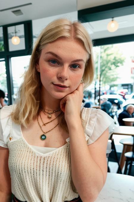 raw photo of a stunningly beautiful young woman, [blonde], perfect face, clear eyes, at the cafe for a coffee, cute outfit, upper body, close up, (uhd 8k, masterpiece, fujifilm xt3), <lora:femkeMeines:0.7>