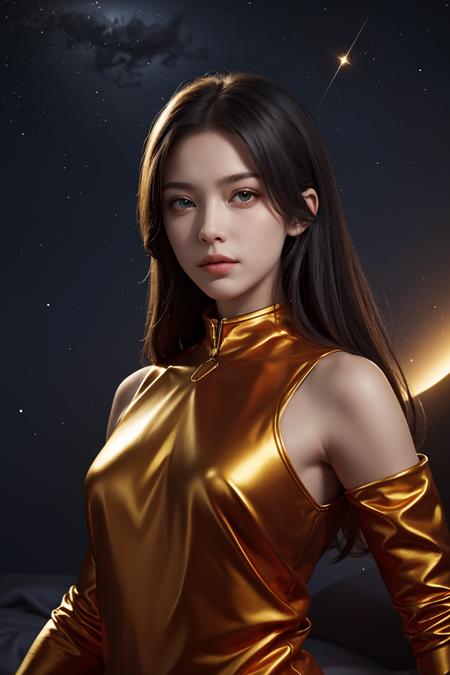 ((best quality)),((masterpiece)), portrait, realistic, 
1girl, celestial,deity,goddess,light particles,halo,looking at viewer,Resolute eyes,bare shoulders,Float in universe, fighting stance, starry sky,meteor crater, on Mars,Meteoric swarm,Out In Space,
<lora:icons-GoBk-000010:1>,