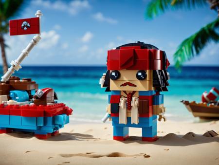 RAW photo, <lora:lego_v1.1:0.8> LEGO BrickHeadz, 1man, Jack Sparrow on a island by a broken boat, (high detailed skin:1.2), 8k uhd, dslr, soft lighting, high quality