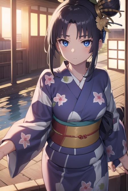 ushiwakamaru, <lyco:ushiwakamaru-lyco-nochekaiser:1>, 
ushiwakamaru, black hair, blue eyes, long hair, side ponytail, sidelocks, parted bangs, (small breast:1.2), hair bun, single bun, side bun,
BREAK japanese clothes, (yukata:1.5), obi, sash,
BREAK looking at viewer,
BREAK outdoors, fireworks, night, festival,
BREAK <lyco:GoodHands-beta2:1>, (masterpiece:1.2), best quality, high resolution, unity 8k wallpaper, (illustration:0.8), (beautiful detailed eyes:1.6), extremely detailed face, perfect lighting, extremely detailed CG, (perfect hands, perfect anatomy),