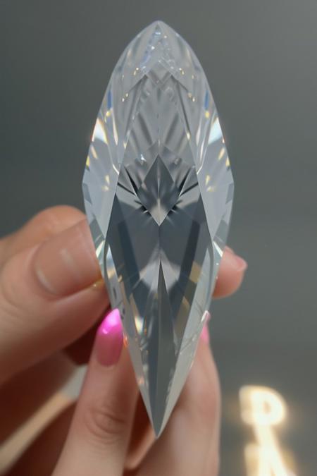 gorgeous neon diamond, close up,
